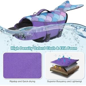 Purple Mermaid Dog Life Jacket